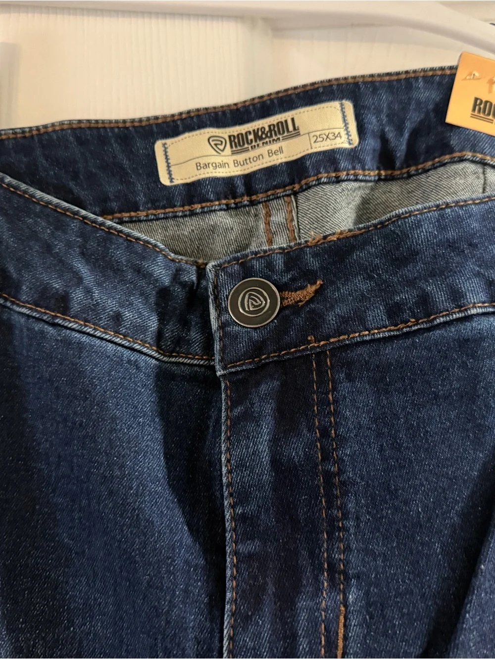 Dark Blue Patchwork Flare Jeans by Rock & Roll denim